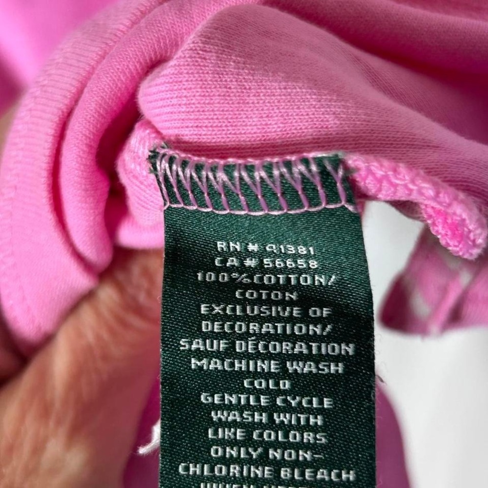 Lauren Ralph Lauren Short Sleeve Pocket Sleeve Tee T Shirt Women's Small pink - Picture 5 of 5